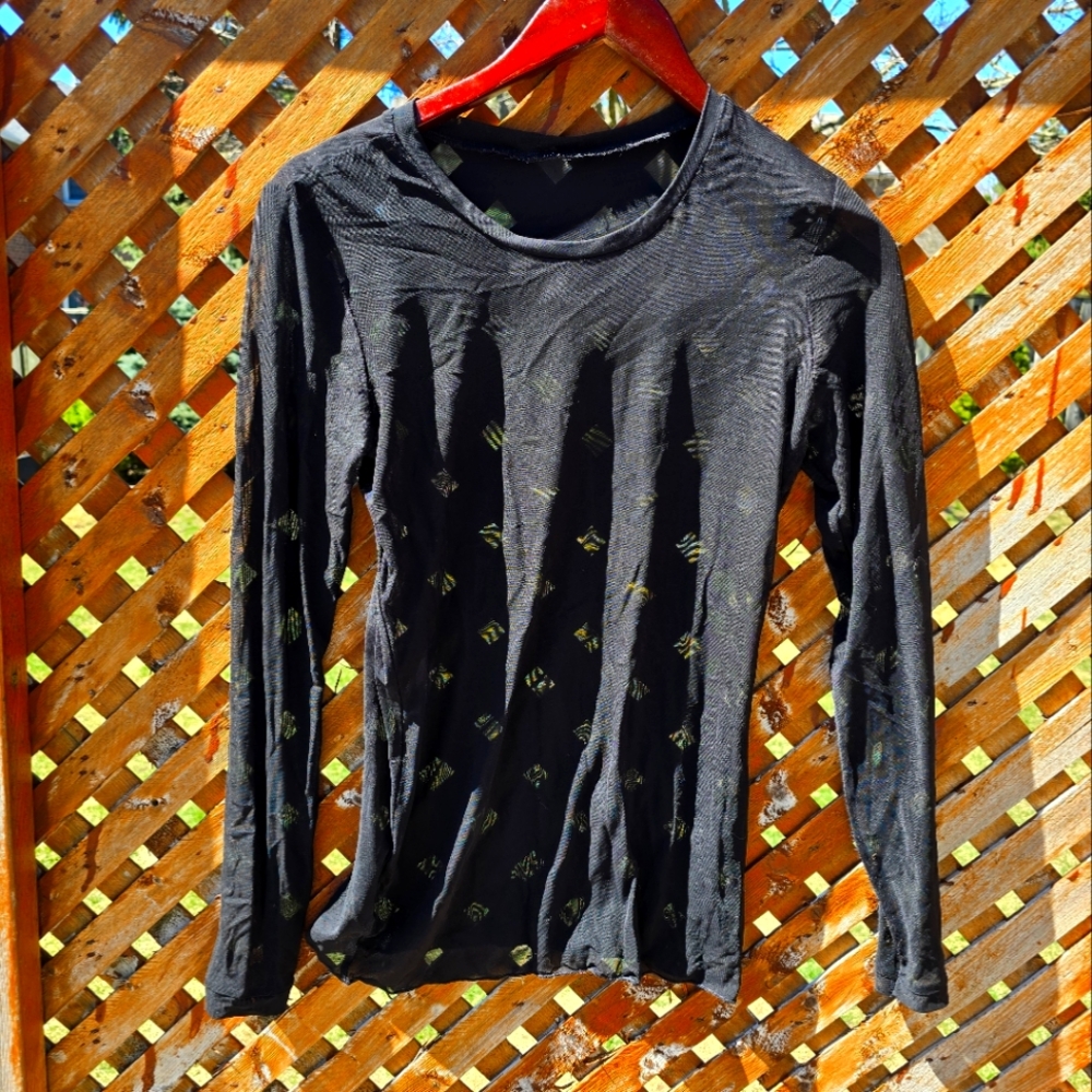 Sheer Black Long Sleeve Shirt